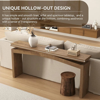 63-Inch Wooden Console Table for Entryway