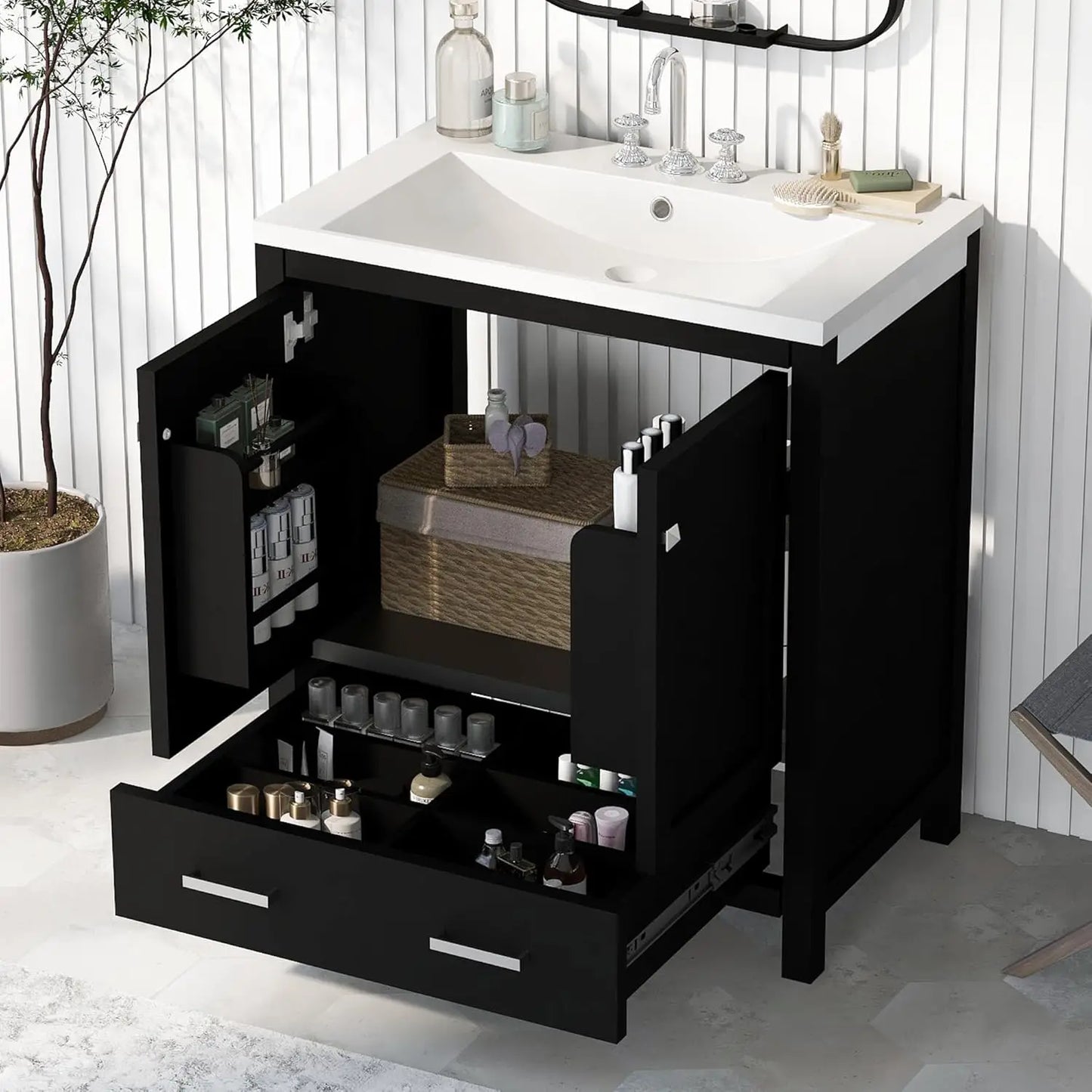 30" Bathroom Vanity Single Sink Cabinet Undermount