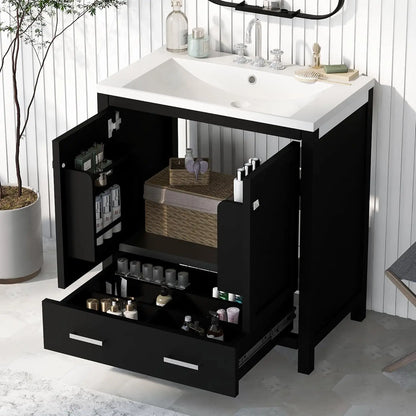 30" Bathroom Vanity Single Sink Cabinet Undermount