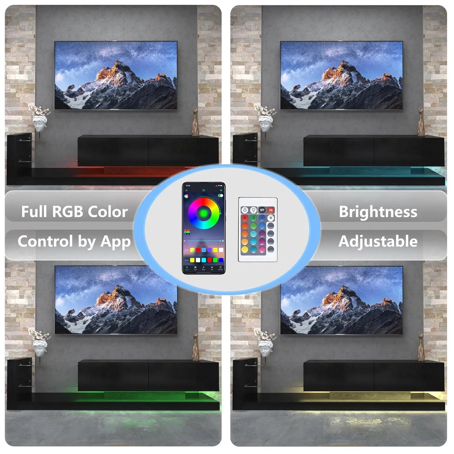 LED Entertainment Center for 55 65 75 Inch TV