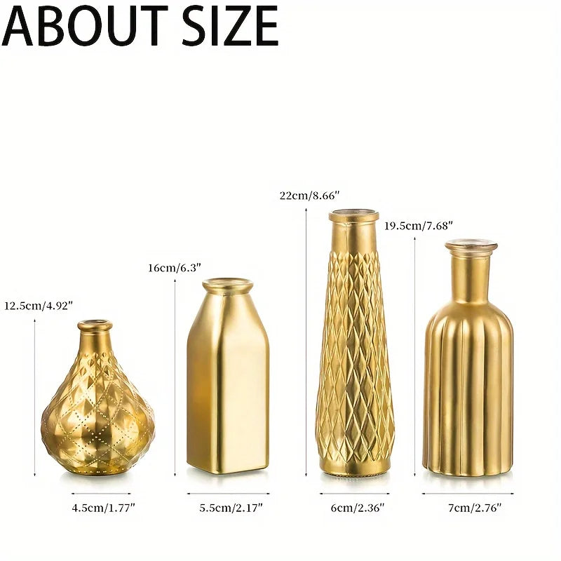 Gold Glass Vase Centerpiece Decoration