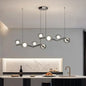 Smoky Gray Glass Led Hanging Chandelier
