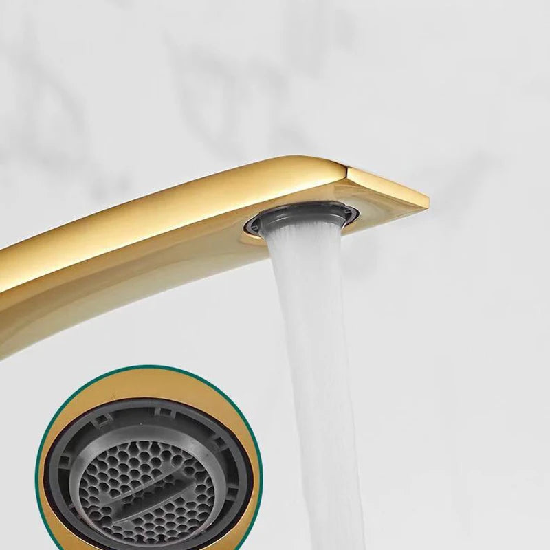 Curved Bathroom Basin Faucet