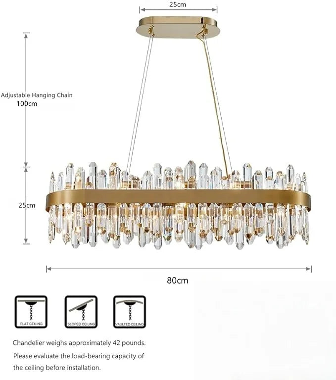 Modern Gold Crystal Chandelier
