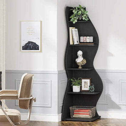 5-Shelf Modern Compact Bookshelf